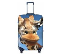 OUSIKA Housse de protection lavable et extensible pour valise, motif girafe, anti-rayures, convient aux protections de bagages de 45,7 à 81,3 cm, Noir , S