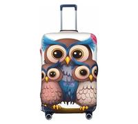 OUSIKA Housse de protection lavable et extensible pour valise, motif hiboux mignons, anti-rayures, convient aux protections de bagages de 45,7 à 81,3 cm, Noir , S