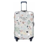 OUSIKA Housse de protection lavable et extensible pour valise, motif marbré Terrazzo, couleur pastel, anti-rayures, convient aux protections de bagages de 45,7 à 81,3 cm, Noir , S