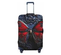 OUSIKA Housse de protection lavable et extensible pour valise, motif papillon rouge, anti-rayures, convient aux protections de bagages de 45,7 à 81,3 cm, Noir , XL