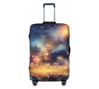 OUSIKA Housse de protection lavable extensible pour valise, feux d'artifice, housse anti-rayures pour bagages de voyage de 45,7 à 81,3 cm, Noir , XL