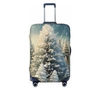 OUSIKA Housse de protection pour bagages de 45,7 à 81,3 cm - Lavable - Extensible - Motif sapin de Noël - Anti-rayures - Pour bagages de 45,7 à 81,3 cm, Noir , S
