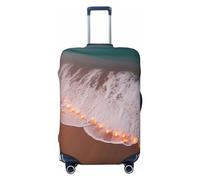 OUSIKA Housse de protection pour valise, lavable, extensible, housse de protection pour valises de plage romantique, anti-rayures, convient aux protections de bagages de 45,7 à 81,3 cm, Noir , S