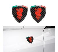 OUSIKA Lot de 2 Autocollants en Métal 3D pour Voiture, Autocollants D'emblème Fenêtre Latérale Porte Latérale, Style D'emblème Coffre Arrière Capot, pour Alfa Romeo 147 155 156 159 Giulia