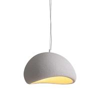 OusikA Lustre en abat-jour en pierre simulée de Style Simple nordique Lampes suspendues en résine en forme de nuage à une extrémité Éclairage suspendu à vis E27 Éclairage de plafond à fil suspendu rég