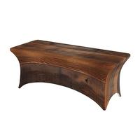 OUSIKA Nappe en bois marron de 1,8 m - Nappe extensible rectangulaire lavable pour fête, mariage, cocktail, banquet, festival
