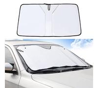 OUSIKA Pare-Soleil de Pare-Brise Avant de Voiture, pour Fiat Qubo Punto Pulse, Pliable, Étanche, Housse Protection Solaire, Bloc D'isolation Thermique, Accessoires Décoration Rayons UV,Silver