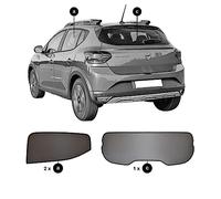 OUSIKA Pare-Soleil Vitre Latérale de Voiture, pour Dacia Sandero III Stepway 2021, Housse Protection UV, Protège Les Passagers Arrière, Les Enfants et Les Animaux Domestiques