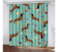 OUSIKA Rideaux Chambre Animaux Chiot Motif Occultant pour d'enfant 2 Panneau avec Œillets 264x214Cm Rideau Salon Moderne Isolant Thermique Phonique Impression Décoration Polyester