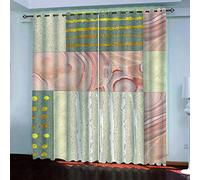 OUSIKA Rideaux Chambre Marbre Rose Occultant pour d'enfant 2 Panneau avec Œillets 264x214Cm Rideau Salon Moderne Isolant Thermique Phonique Impression Décoration Polyester