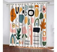 OUSIKA Rideaux Chambre Plantes Abstraites Colorées Occultant pour d'enfant 2 Panneau avec Œillets 264x214Cm Rideau Salon Moderne Isolant Thermique Phonique Impression Décoration Polyester