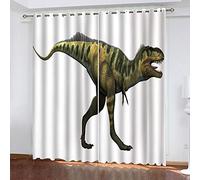 OUSIKA Rideaux Occultants 140x160Cm Animaux Verts : Stégosaure Motif 3D Rideau Occultant Isolant Thermique pour Chambre À Coucher Salon 2 Panneaux Rideau Chambre Bebe À Œillets Décoration Intérieure
