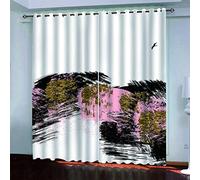 OUSIKA Rideaux Occultants 140x240Cm Art Rose Et Doré Chambre Enfant Impression Thermiques Isolants Anti Froid Rideaux À Oeillets pour Chambre Salon Maison Bureau Fenêtre