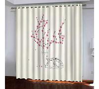 OUSIKA Rideaux Occultants 140x240Cm Cerfs Floraux Roses Chambre Enfant Impression Thermiques Isolants Anti Froid Rideaux À Oeillets pour Chambre Salon Maison Bureau Fenêtre
