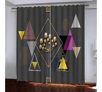 OUSIKA Rideaux Occultants 140x240Cm Formes Géométriques Colorées Chambre Enfant Impression Thermiques Isolants Anti Froid Rideaux À Oeillets pour Chambre Salon Maison Bureau Fenêtre