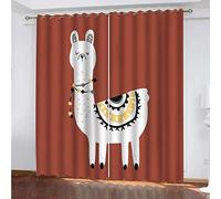 OUSIKA Rideaux Occultants 140x240Cm Mouton Cartoon Et Motif Rouge Chambre Enfant Impression Thermiques Isolants Anti Froid Rideaux À Oeillets pour Chambre Salon Maison Bureau Fenêtre