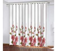 OUSIKA Rideaux Occultants 140x240Cm Vigne De Roses Roses Chambre Enfant Impression Thermiques Isolants Anti Froid Rideaux À Oeillets pour Chambre Salon Maison Bureau Fenêtre