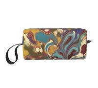 OUSIKA Romano Art Trousse de maquillage portable pour femme - Sac de rangement de voyage - Grande capacité - Blanc - Taille unique, blanc, Taille unique