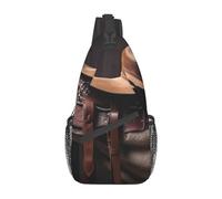 OUSIKA Sac à dos de selle de cheval avec chapeau de cowboy, sac à bandoulière léger, sac à bandoulière, sac à dos de sport pour homme et femme, Noir , taille unique