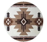 OUSIKA Tapis rond super doux en flanelle imprimée amérindienne, antidérapant, lavable, pour salon, canapé, chambre à coucher, 60 cm