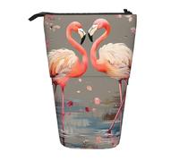 OUSIKA Trousse à crayons télescopique avec flamants roses et fleurs - Pour homme et femme, Noir , Taille unique