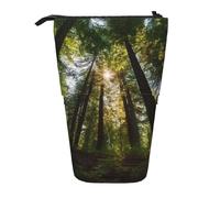 OUSIKA Trousse à crayons télescopique avec fleur debout et maison, Noir , Taille unique, Pochette à monnaie