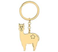 OUSIO Acier Inoxydable 18k Plaqué Or Mignon Alpaga Porte-Clés Mouton Chameau Terres Porte-Clés Femme Cadeaux Pour Femmes Charme Portefeuille Voiture Sac Sac À Dos Décoration (Plaqué or 18K)