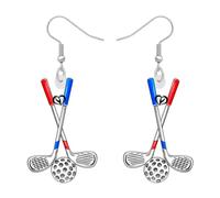 OUSIO Journée Des Enseignants Acrylique S'amuser Bowling Boucles D'oreilles Sport Jeu Golf Baseball Panier Entraîneur Bijoux Femme Glamour Retour À L'École Cadeau (Gris)