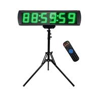 Ousmile Compte à Rebours, Chronomètre avec Télécommande, Horloge Murale Numerique 5'' Chiffre LED, Luminosité Réglable Chronomètre Sport avec Trépied, Timer Minuteur Fitness pour Marathon Home Gym