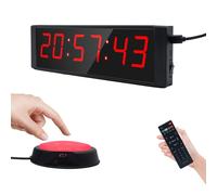 Ousmile Timer Sport avec Bouton Marche/Arrêt, Minuteur et Chronomètre Digital Portable, Horloge Murale Numérique avec Télécommande, Intervall Timer, Time Timer 12/24H pour Fitness, Workout, Home Gym