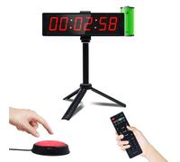 Ousmile Timer Sport avec Bouton Marche/Arrêt, Minuteur et Chronomètre Portable, Horloge Murale Numérique avec Télécommande, Intervall Timer avec Socle, 12/24H Horloge pour Fitness, Workout, Home Gym
