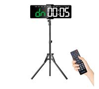 Ousmile Timer Sport, Minuteur Fitness 16" Grand Ecran Time, 12/24 Heures Horloge Murale Numérique LED avec Support, Chronomètre avec Télécommande, Timer pour pour Workout, Home Gym(Vert+Blanc)