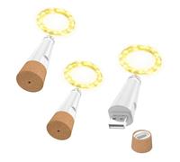 OUSMIN Guirlandes Lumineuses USB, Bouchon LED Rechargeable pour Bouteilles de Vin - Version 2024, Lumières Décoratives pour Fête, Noël, Mariage