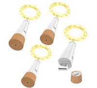 OUSMIN Guirlandes Lumineuses USB, Bouchon LED Rechargeable pour Bouteilles de Vin - Version 2024, Lumières Décoratives pour Fête, Noël, Mariage