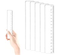 Ousuwo Lot de 5 règles transparentes à bords ondulés, 15 cm, outils de mesure créatifs pour étudiants, fournitures scolaires pour esquisse, design et géométrie, règle en plastique souple pour des