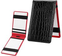 Ousuwo Porte-carte de score de golf en cuir synthétique avec motif crocodile - Petit bloc-notes - Boucle pour l'enregistrement des scores en plein air