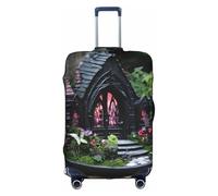 OUSXC Gothic Fairy Garden03 Housse de protection pour valise à roulettes Convient pour les bagages de 45,7 à 81,3 cm, blanc, Large