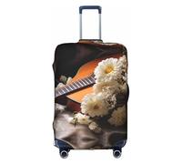 OUSXC Housse de protection pour chariot de guitare Motif fleurs Convient pour les bagages de 45,7 à 81,3 cm, blanc, Small