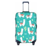 OUSXC Housse de protection pour valise à roulettes en alpaga cactus adaptée pour les bagages de 45,7 à 81,3 cm, blanc, Medium