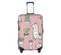 OUSXC Housse de protection pour valise à roulettes en alpaga et cactus adaptée pour les bagages de 45,7 à 81,3 cm, blanc, Medium