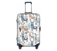OUSXC Housse de protection pour valise à roulettes motif cactus tropical, lama, convient pour les bagages de 45,7 à 81,3 cm, blanc, Medium