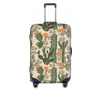 OUSXC Housse de protection pour valise à roulettes Motif cactus Vert Convient pour les bagages de 45,7 à 81,3 cm, blanc, Medium