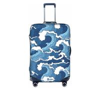OUSXC Housse de protection pour valise à roulettes Stormy Sea adaptée aux bagages de 45,7 à 81,3 cm, blanc, Large