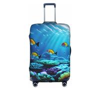 OUSXC Housse de protection pour valise à roulettes Tranquil - Paysage sous-marin - Convient pour les bagages de 45,7 à 81,3 cm, blanc, X-Large