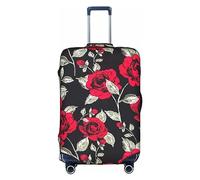 OUSXC Housse de protection pour valise de jardin Red Rose Convient pour les bagages de 45,7 à 81,3 cm, blanc, Small