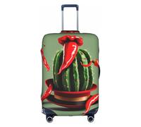 OUSXC La housse de protection pour valise à roulettes avec chapeau de cactus et piment est adaptée pour les bagages mesurant entre 45,7 et 81,3 cm, blanc, Medium