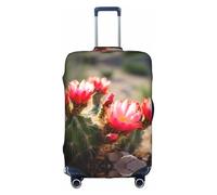 OUSXC La housse de protection pour valise à roulettes Cactus Floral Bloom est adaptée pour les bagages mesurant entre 45,7 et 81,3 cm, blanc, Medium
