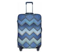 OUSXC La housse de protection pour valise à roulettes en denim bleu dégradé convient pour les bagages de 45,7 à 81,3 cm, blanc, Small