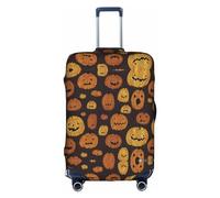 OUSXC La housse de protection pour valise à roulettes en forme de citrouille d'Halloween est adaptée pour les bagages mesurant entre 45,7 et 81,3 cm, blanc, X-Large