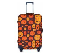 OUSXC La housse de protection pour valise à roulettes en forme de citrouille d'Halloween est adaptée pour les bagages mesurant entre 45,7 et 81,3 cm, blanc, Large
